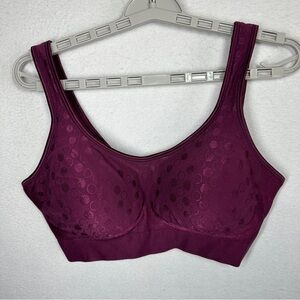 Bali Comfort Revolution Shaping Wirefree Bra XL Purple Dots Padded 3488/B488